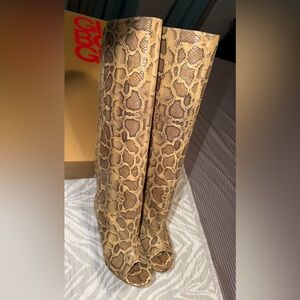 Gia Borghini Snake-Print Peep-toe wedge Boot